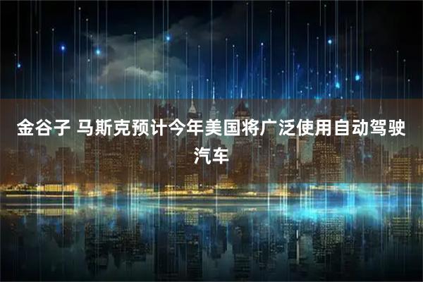 金谷子 马斯克预计今年美国将广泛使用自动驾驶汽车