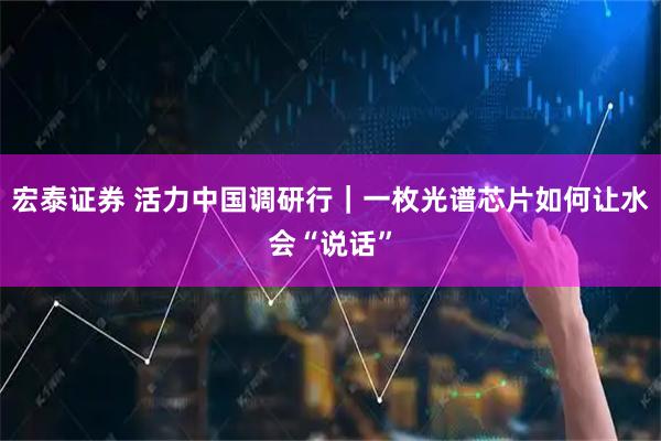 宏泰证券 活力中国调研行｜一枚光谱芯片如何让水会“说话”
